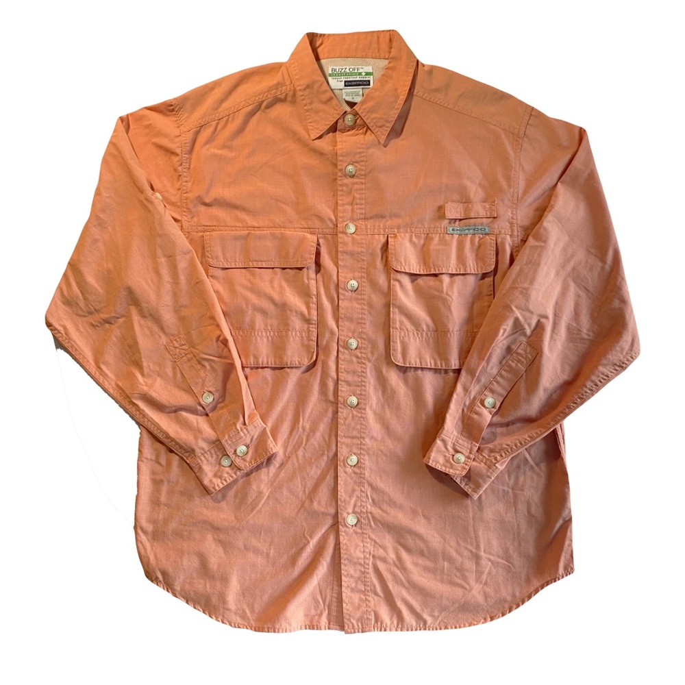 ExOfficio Buzz Off Insect Shield Shirt Mens M Outdoor Mosquito Repellent Fishing